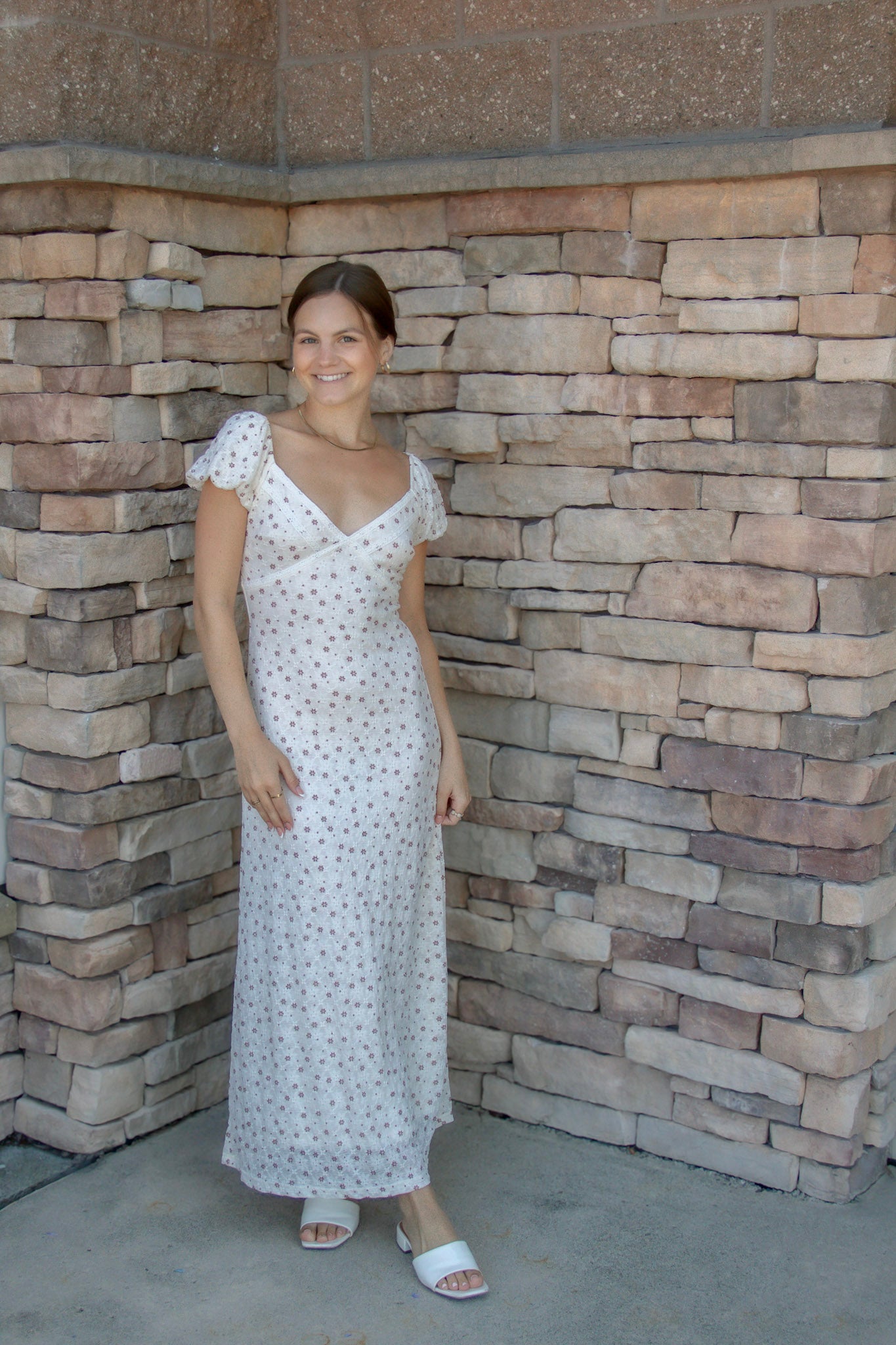 Lou Floral Textured Midi Dress – Precious Collective Boutique