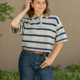Striped Rugby Polo Sweater
