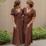 Anika Brown Polka Dot Dress