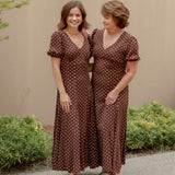 Anika Brown Polka Dot Dress
