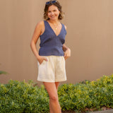Linen Elasticated Short