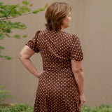 Anika Brown Polka Dot Dress