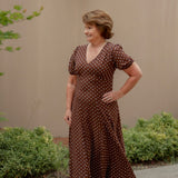 Anika Brown Polka Dot Dress