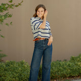 Striped Rugby Polo Sweater