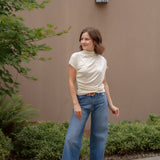 Serene Draped Top in Cream