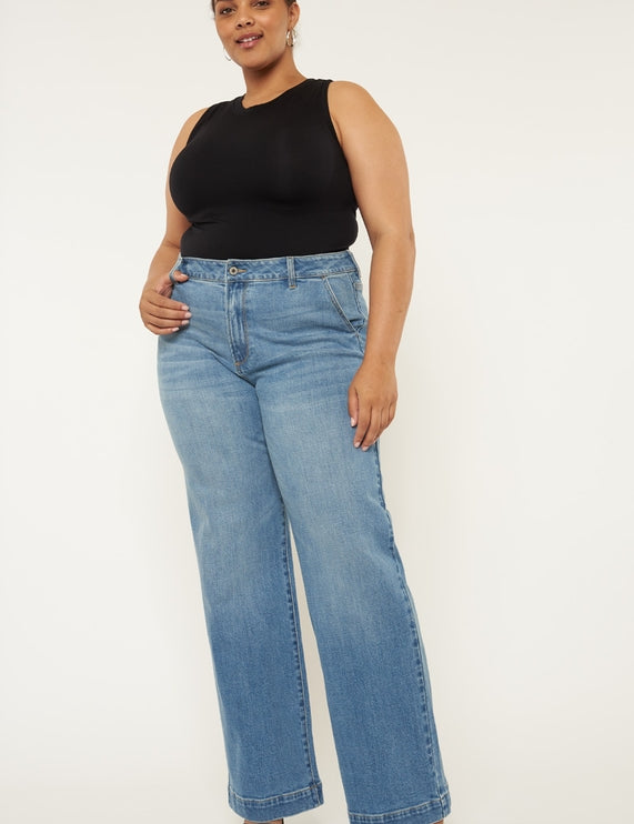 KanKan Plus High Rise Wide Leg Denim
