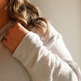 Blue Textured Button Up Blouse