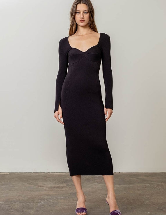 Sweetheart Sweater Midi Dress