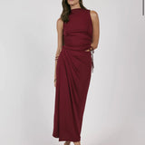 Fiery Spirit Pleated Midi Skirt