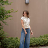 Serene Draped Top in Cream