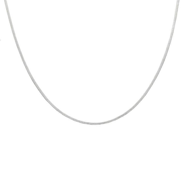 Brenda Grands Silver Micro Herringbone Necklace