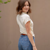 Serene Draped Top in Cream