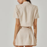 Cropped Linen Blazer