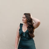 Calla Green Midi Dress