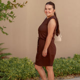 Sculpt Structured Tank in Brown