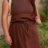 Sculpt Lounge Skirt in Brown