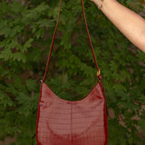 Melie Bianco Stefanie Shoulder Bag (Black & Burgundy)