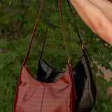 Melie Bianco Stefanie Shoulder Bag (Black & Burgundy)
