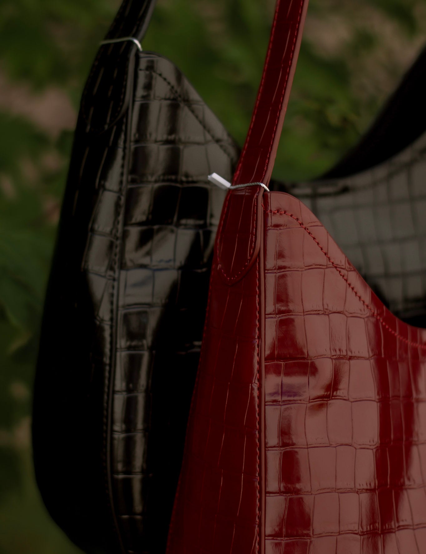 Melie Bianco Stefanie Shoulder Bag (Black & Burgundy)