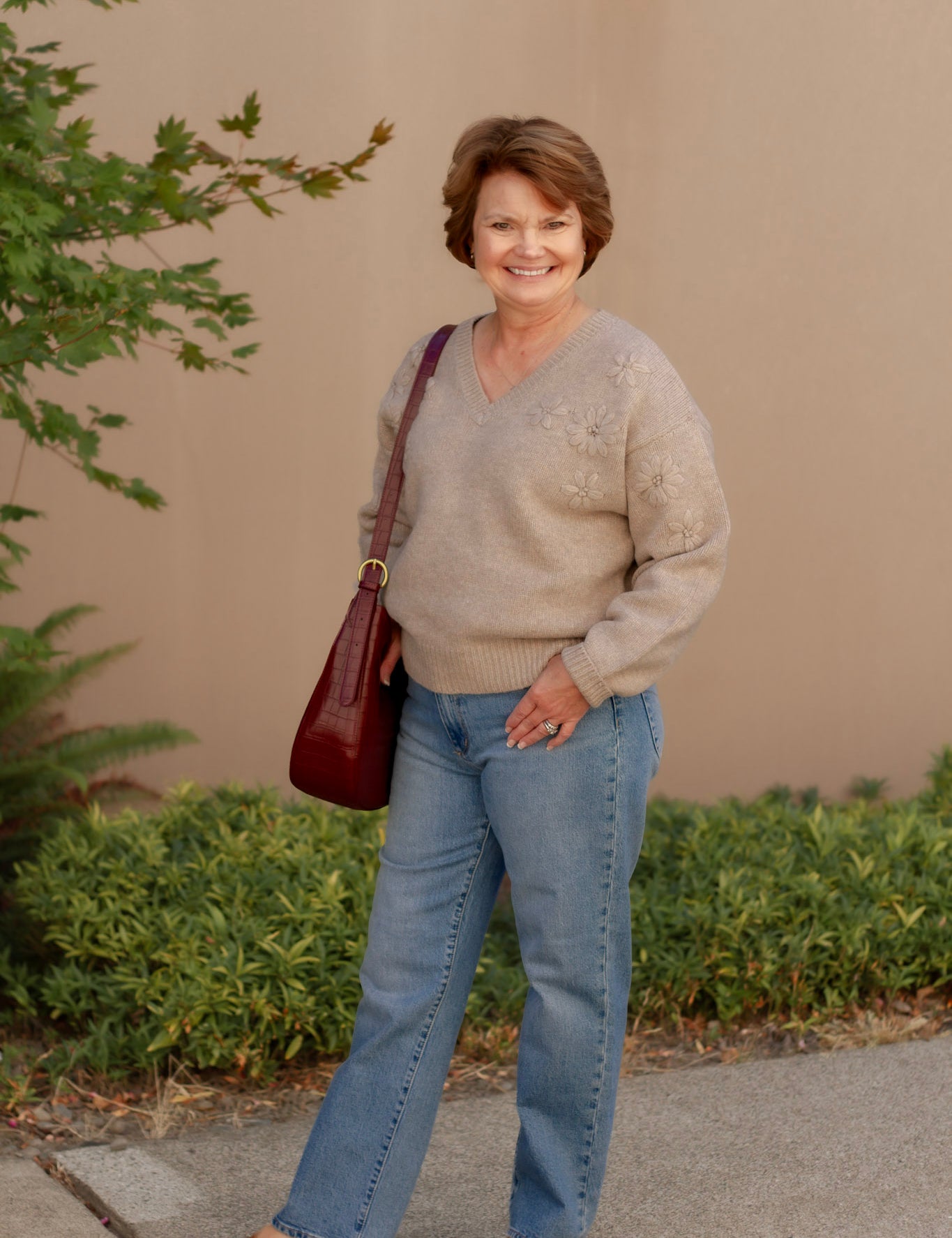 Floral Embroidered Sweater Top
