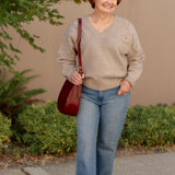 Floral Embroidered Sweater Top