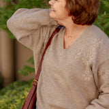 Floral Embroidered Sweater Top