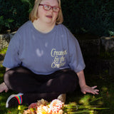 Created by the Creator Tee in Plum