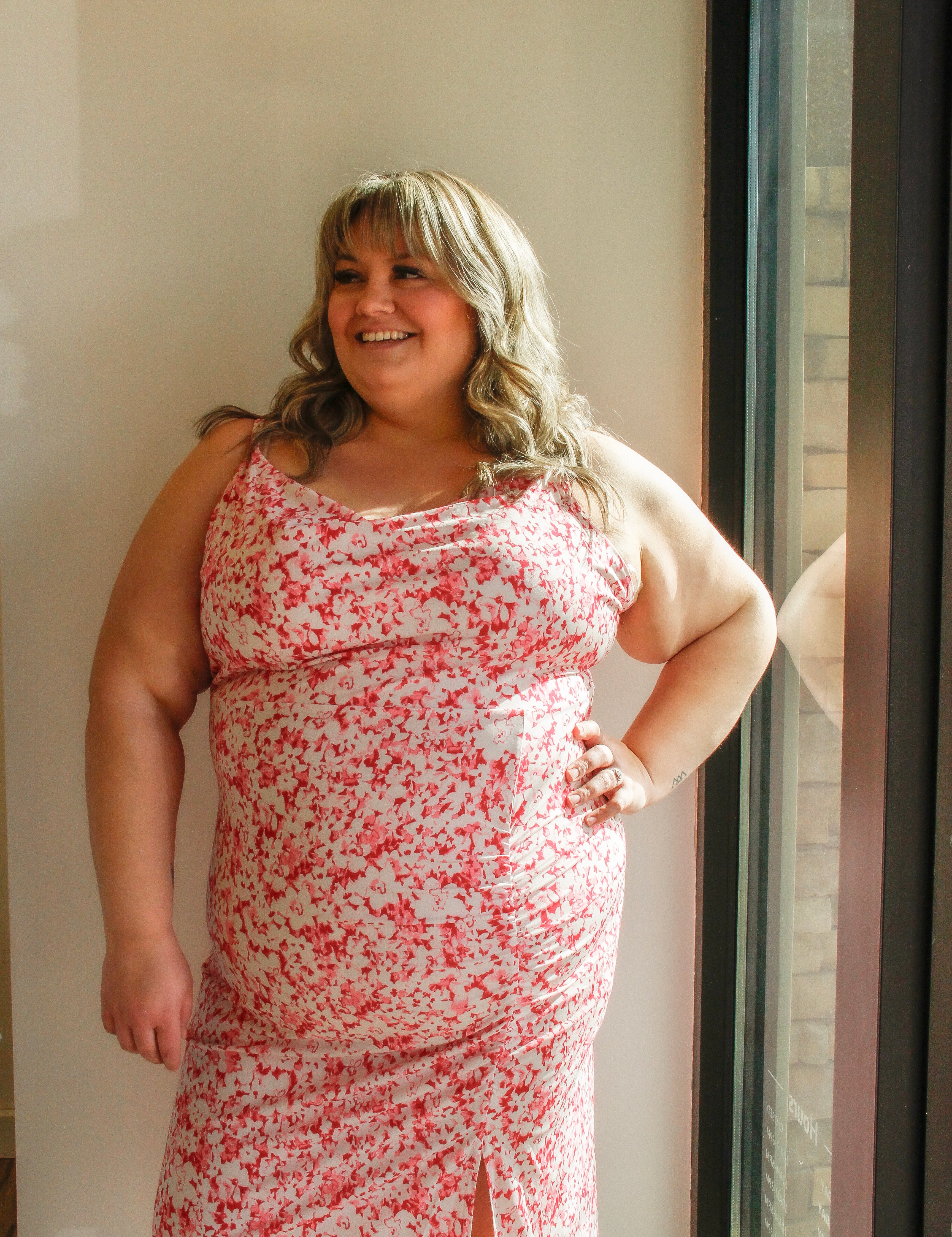 Floral Draped Midi Dress