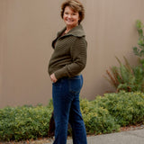 Elan Zip-Up Sweater in Green