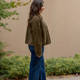 Junie Jacket in Olive Suede
