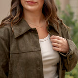 Junie Jacket in Olive Suede