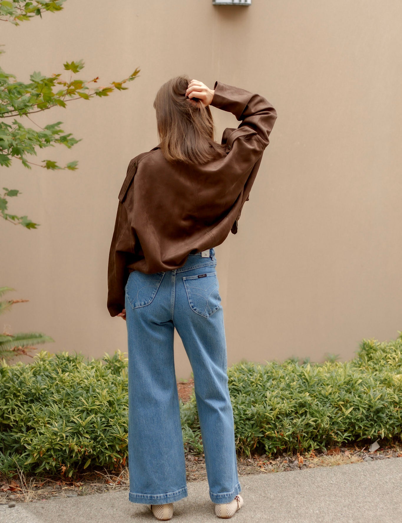 Paulette Suede Jacket in Dark Brown
