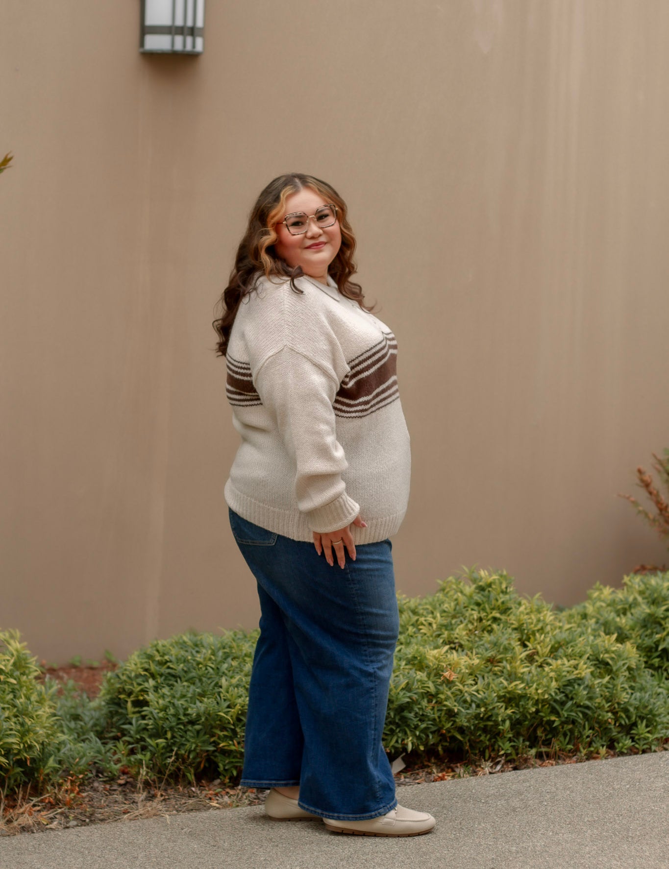 Strata Knit Collard Sweater