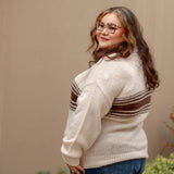 Strata Knit Collard Sweater