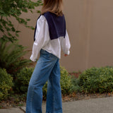Button Down Shirt with Knit Scarf Set