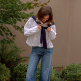 Button Down Shirt with Knit Scarf Set