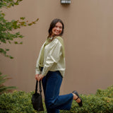 Button Down Shirt with Knit Scarf Set