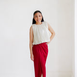 Amour Pleated Hem Bubble Top