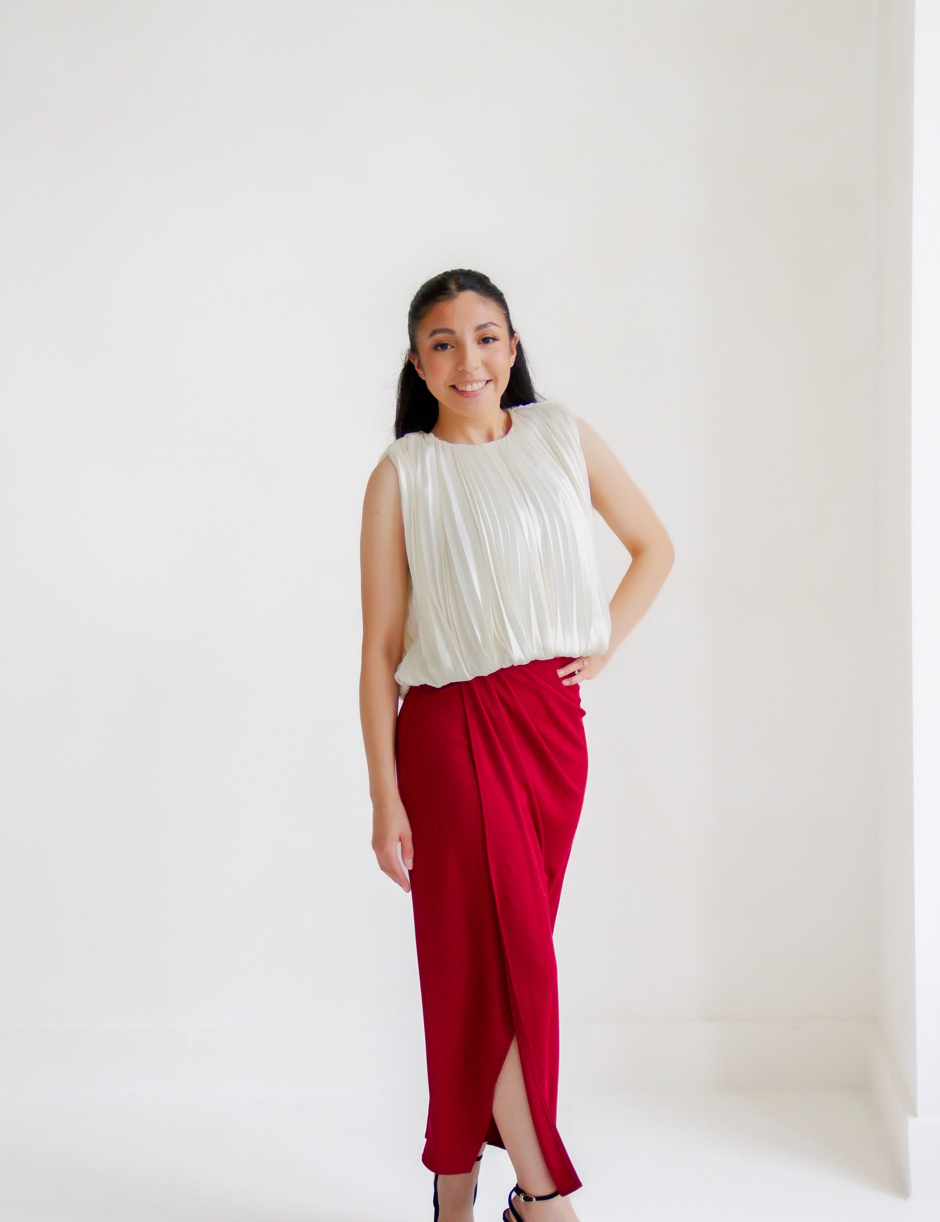 Amour Pleated Hem Bubble Top