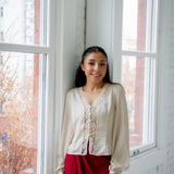 Wander Button Front Lace Blouse