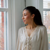 Wander Button Front Lace Blouse