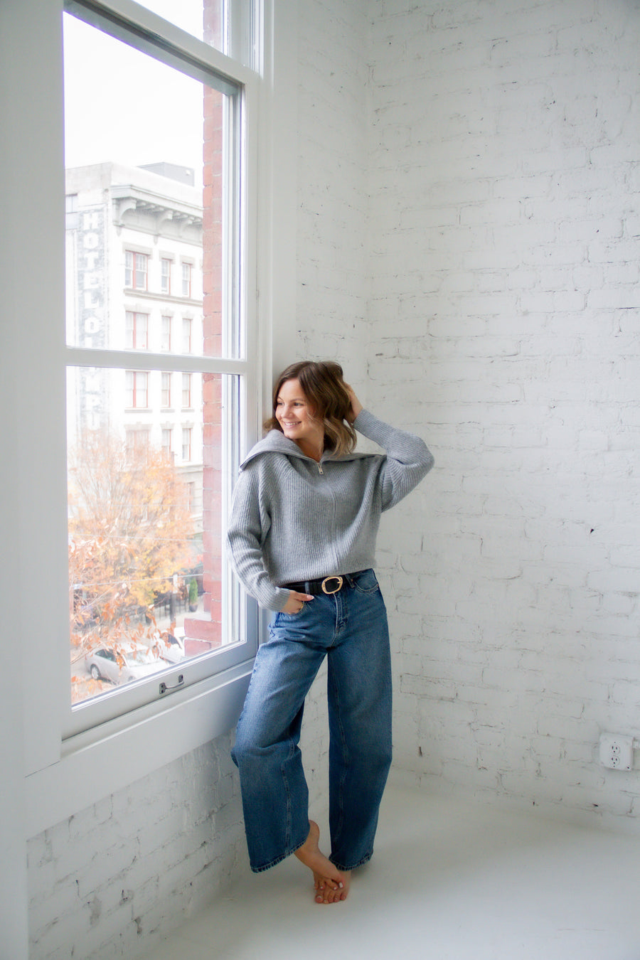 Leigh Zip Up Sweater