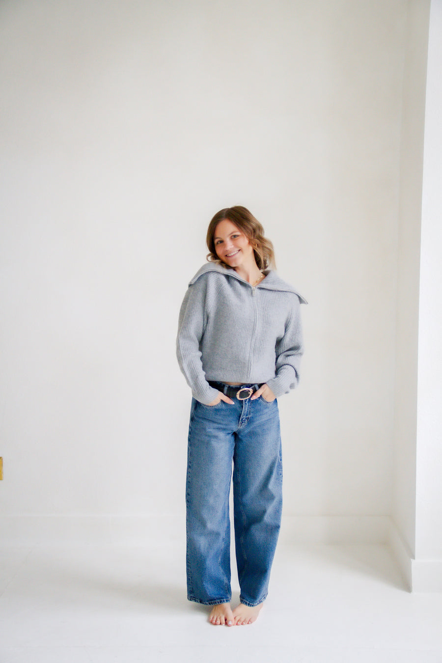 Leigh Zip Up Sweater