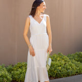 In the Clouds Gauzy Textured White Dress