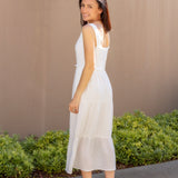 In the Clouds Gauzy Textured White Dress