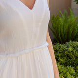 In the Clouds Gauzy Textured White Dress