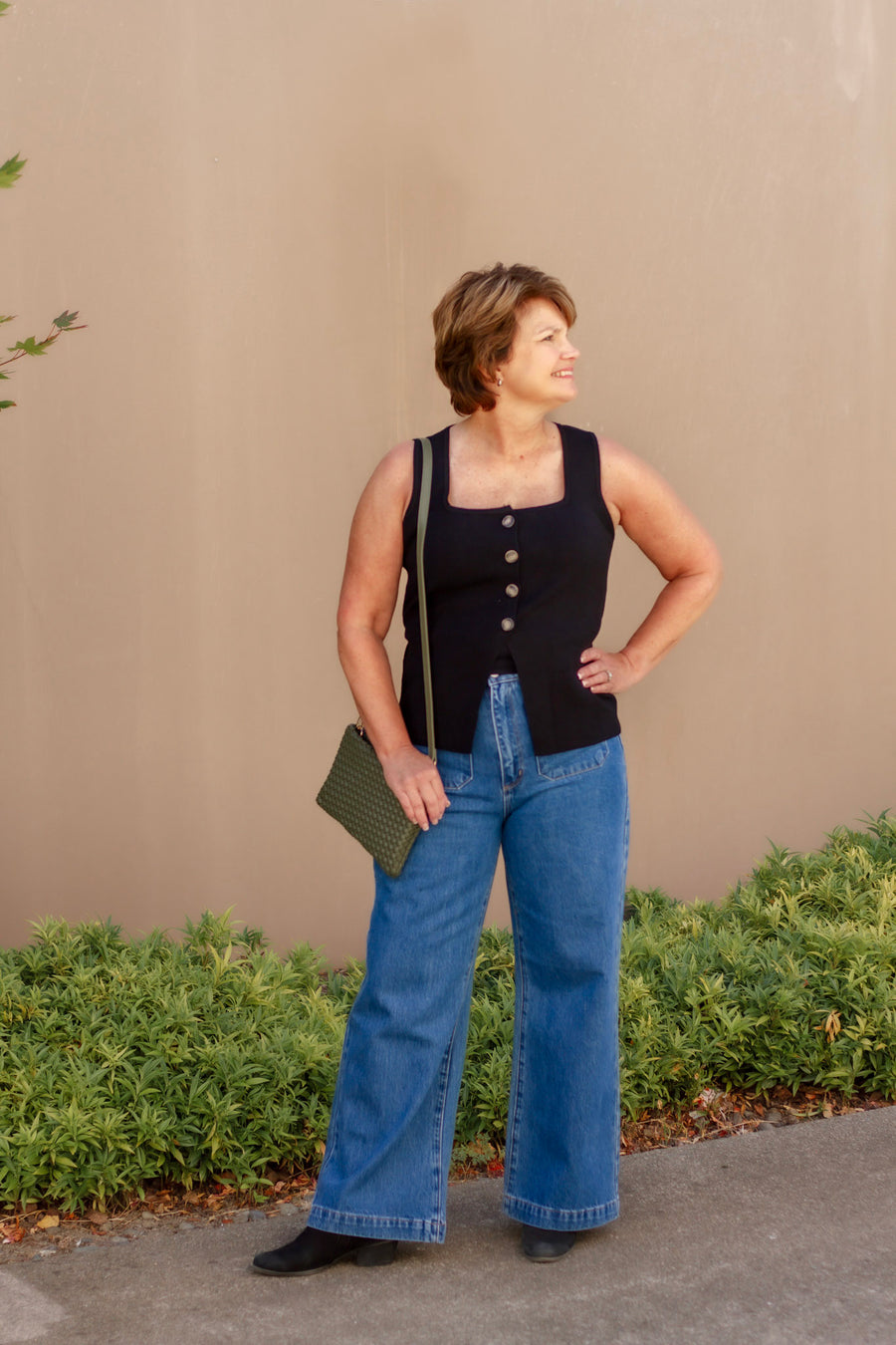 Myra Button Front Vest