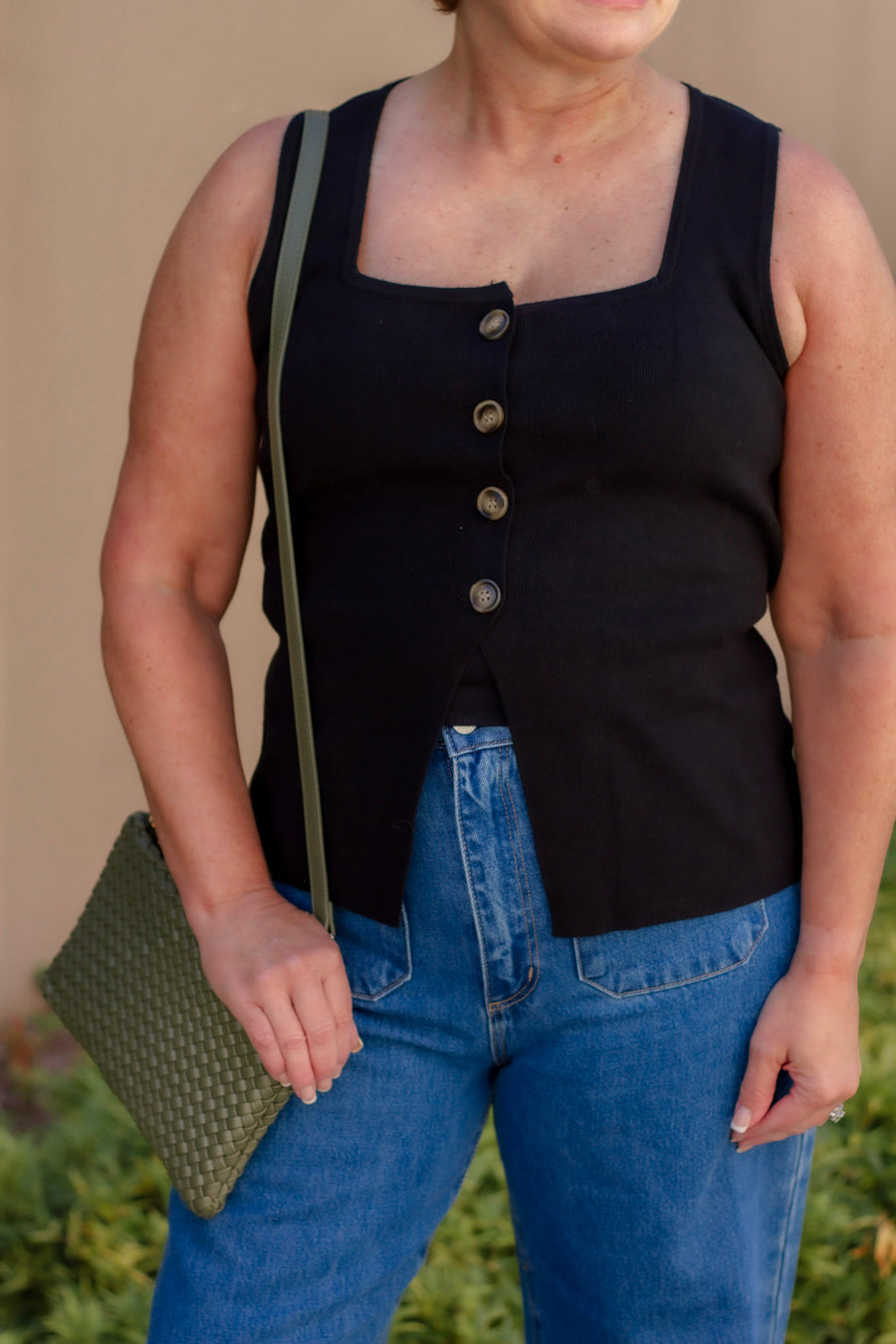 Myra Button Front Vest