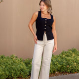 Myra Button Front Vest
