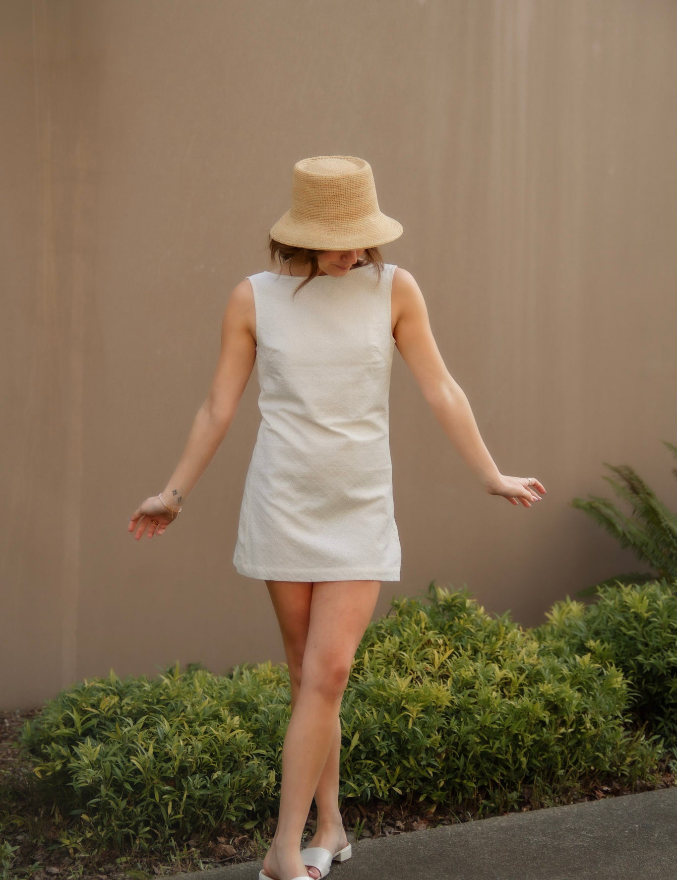 Porto Eyelet Mini Dress